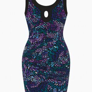 Dressbarn Keyhole Size 4P Black Purple Dress